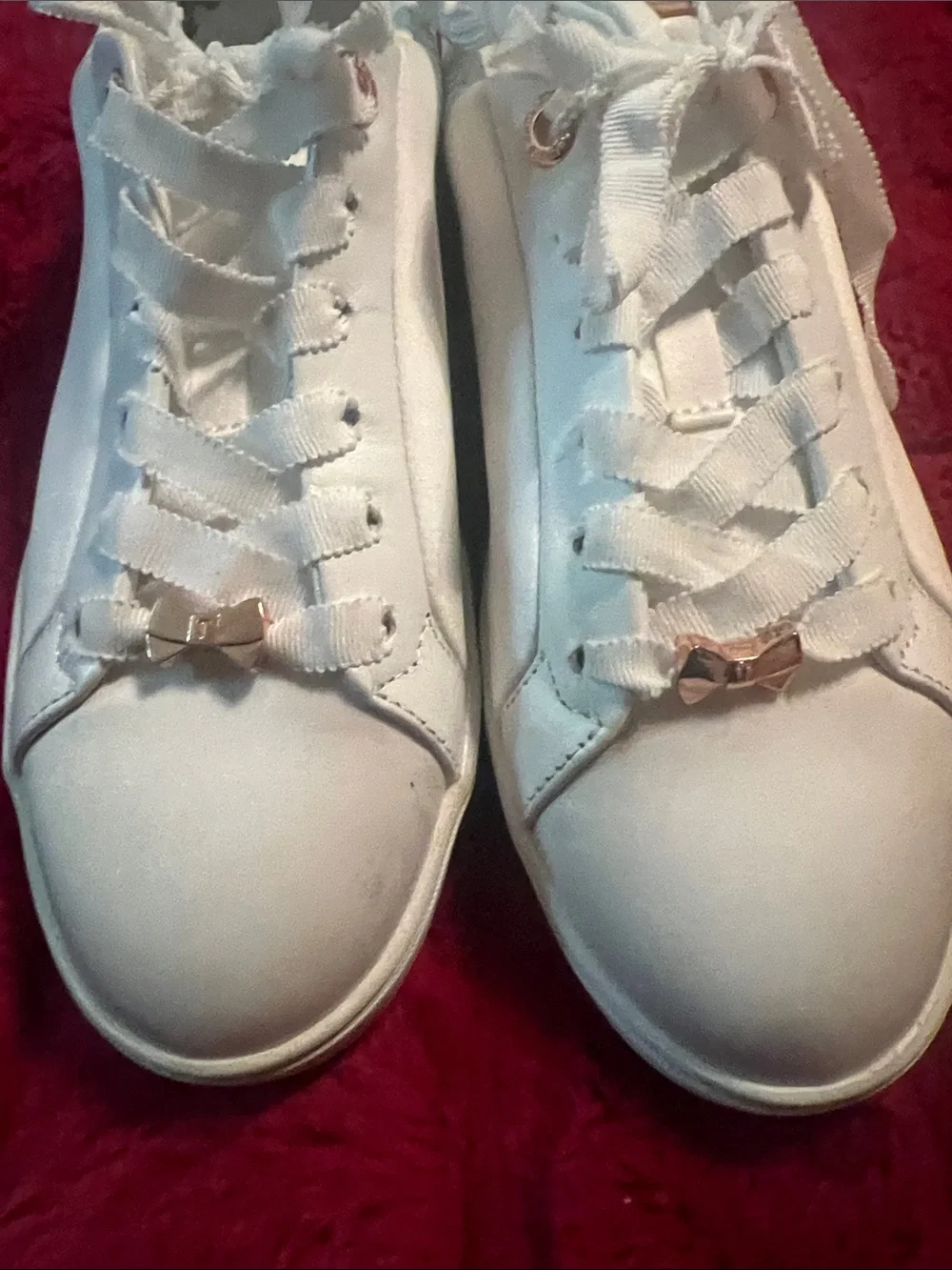 Ted Baker White Sneakers with Green & Red Bird Print